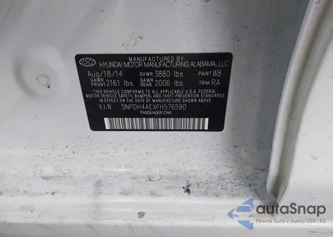 2015 Hyundai Elantra Se z USA, uszkodzony, nr VIN 5NPDH4AEXFH576590